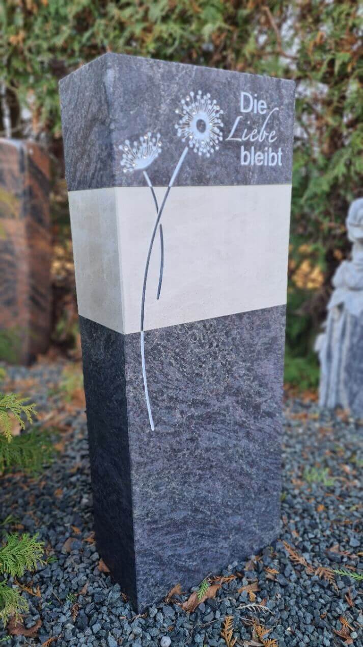 Stele Rockstyle Pusteblume "Die Liebe bleibt"
